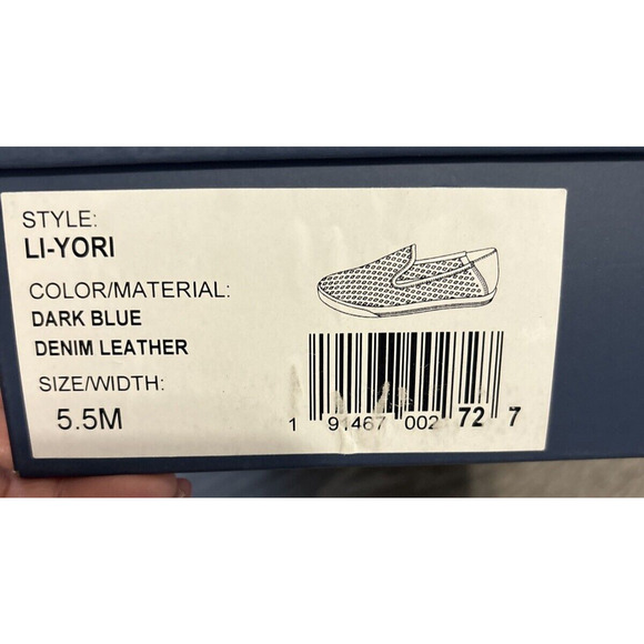 Lori Goldstein Loafer Li- Yori Dark Blue Denim Leather Size 5.5M Walking Comfort - Picture 6 of 6
